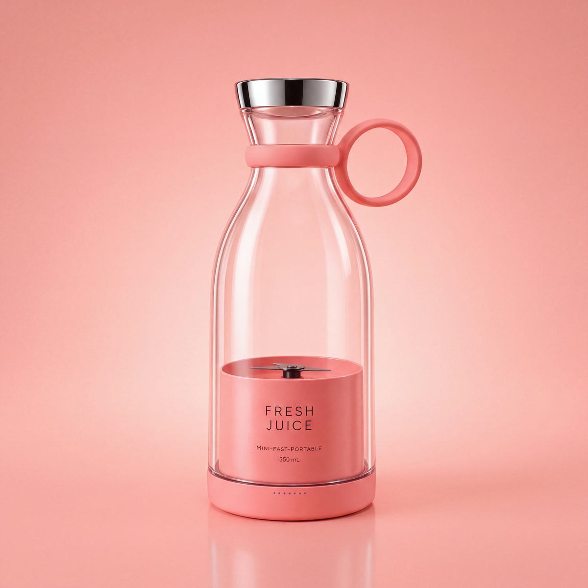 FRESH JUICE PINK Portable Blender for Shakes and Smoothies with 11.83 Oz Travel Cup and Lid,Durable Stainless Steel Blades for Juice Blending Performance, Pink