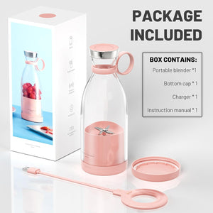 FRESH JUICE PINK Portable Blender for Shakes and Smoothies with 11.83 Oz Travel Cup and Lid,Durable Stainless Steel Blades for Juice Blending Performance, Pink